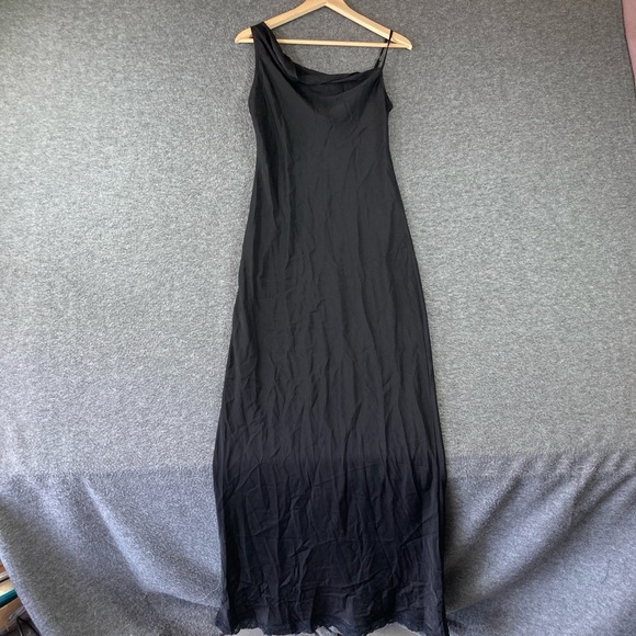 NWT FRANKIES BIKINIS Slip Dress Womens M Black Cowl Neck Maxi Chic Elegant - Picture 1 of 10